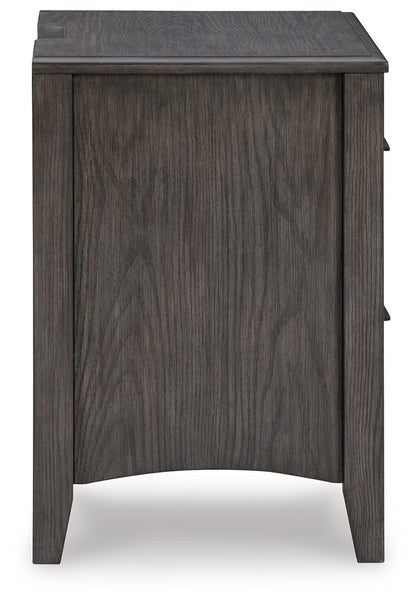 Montillan - Grayish Brown - Two Drawer Night Stand - Hornell Furniture Outlet