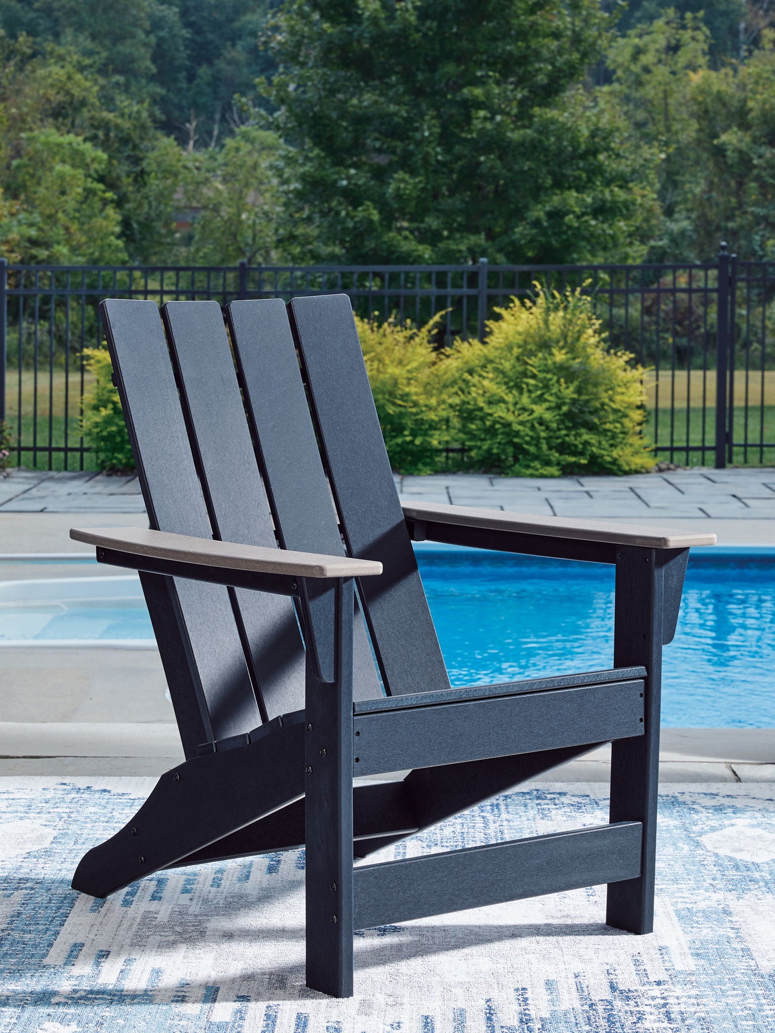 East Beach - Adirondack Chair - Black / Beige - Hornell Furniture Outlet