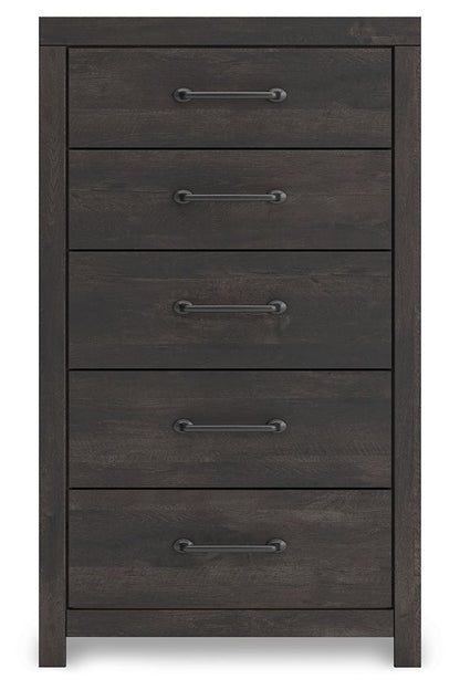 Hollivern - Dark Gray - Five Drawer Chest - Hornell Furniture Outlet