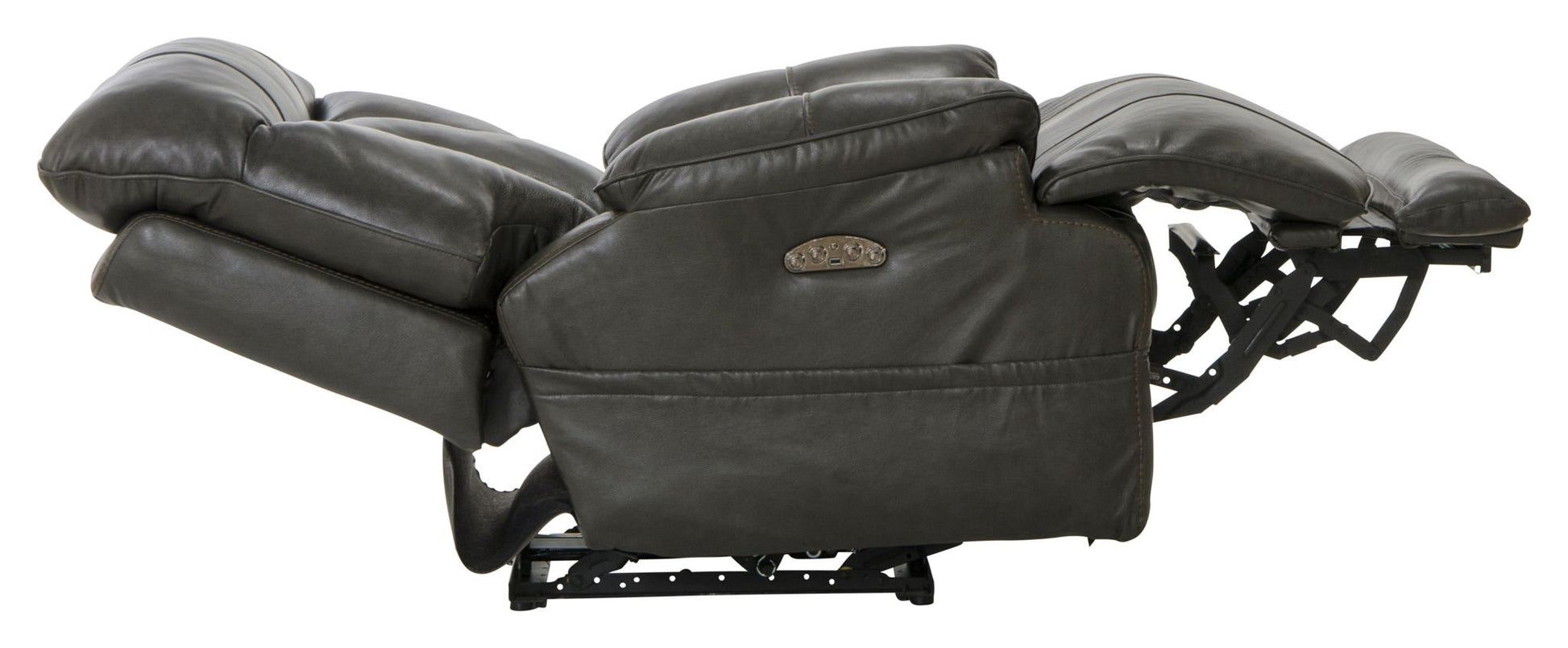 Naples - Power Lay Flat Recliner With Extended Ottoman - Chocolate - Hornell Furniture Outlet