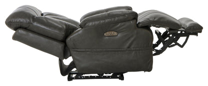 Naples - Power Lay Flat Recliner With Extended Ottoman - Chocolate - Hornell Furniture Outlet