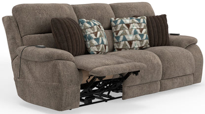 Joya - Zero Gravity Power Reclining Sofa With Power Adjustable Headrest And CR3 Heat/Massage/Lumbar - Mushroom - Hornell Furniture Outlet