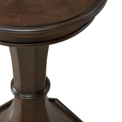 Arden Road - Round Chairside Table - Satin Cherry - Hornell Furniture Outlet