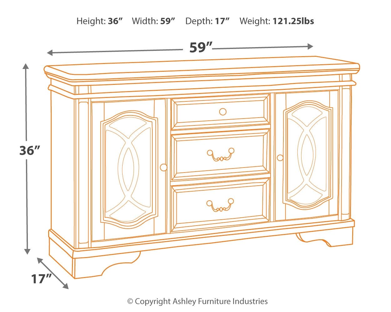 Realyn - Chipped White - Dining Room Server - Hornell Furniture Outlet