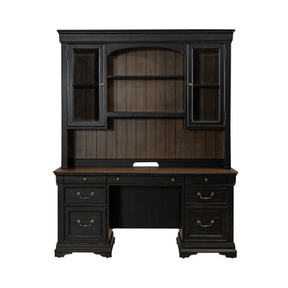 Meritage - Credenza & Hutch - Black - Hornell Furniture Outlet