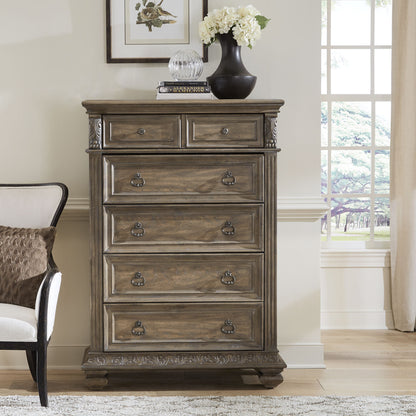 Carlisle Court - 5 Drawer Chest - Medium Brown - Hornell Furniture Outlet