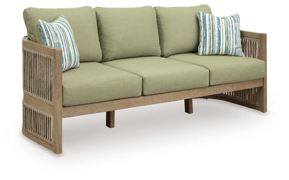 Serena Shores - Beige / Green - Sofa With Cushion - Hornell Furniture Outlet