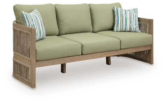 Serena Shores - Beige / Green - Sofa With Cushion - Hornell Furniture Outlet