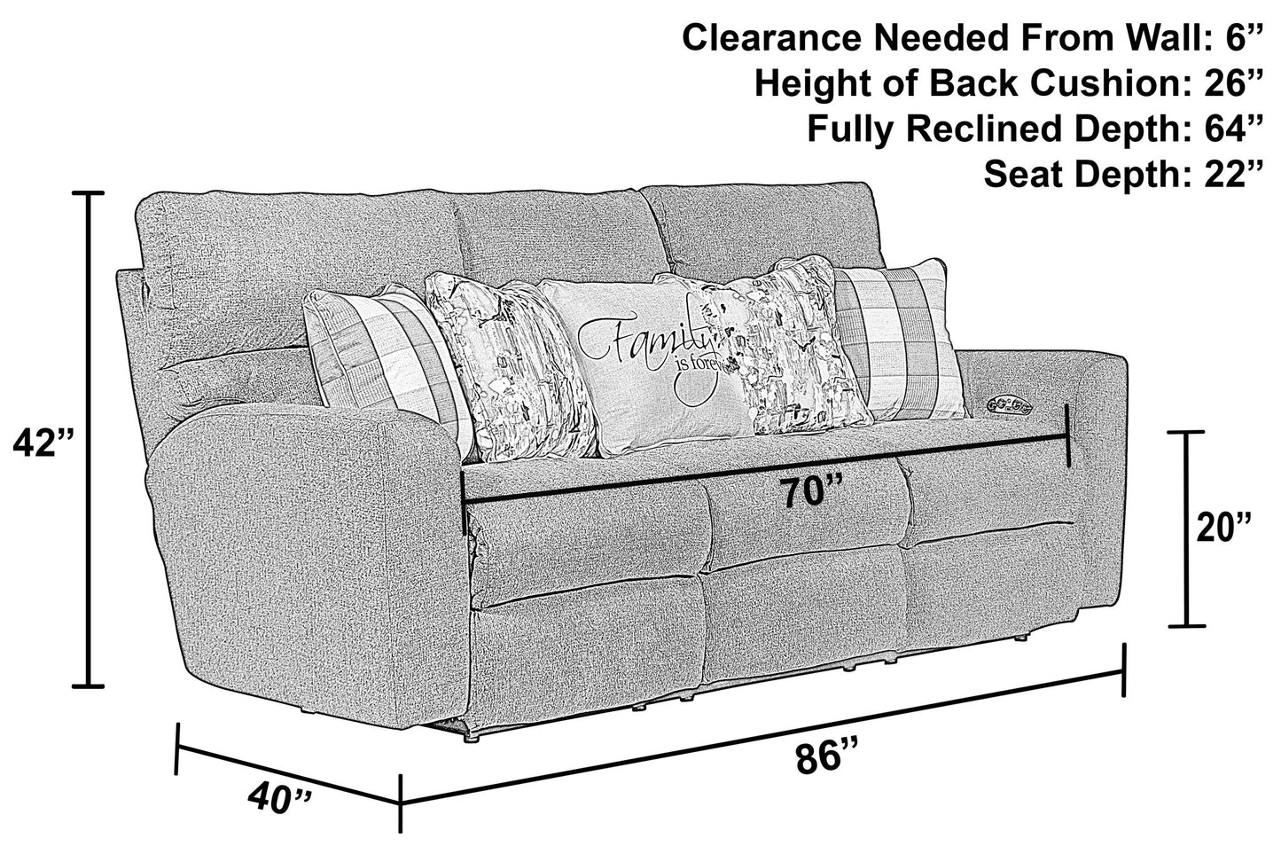 Searsport - Power Headrest Reclining Sofa - Hornell Furniture Outlet
