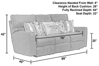 Searsport - Power Headrest Reclining Sofa - Hornell Furniture Outlet