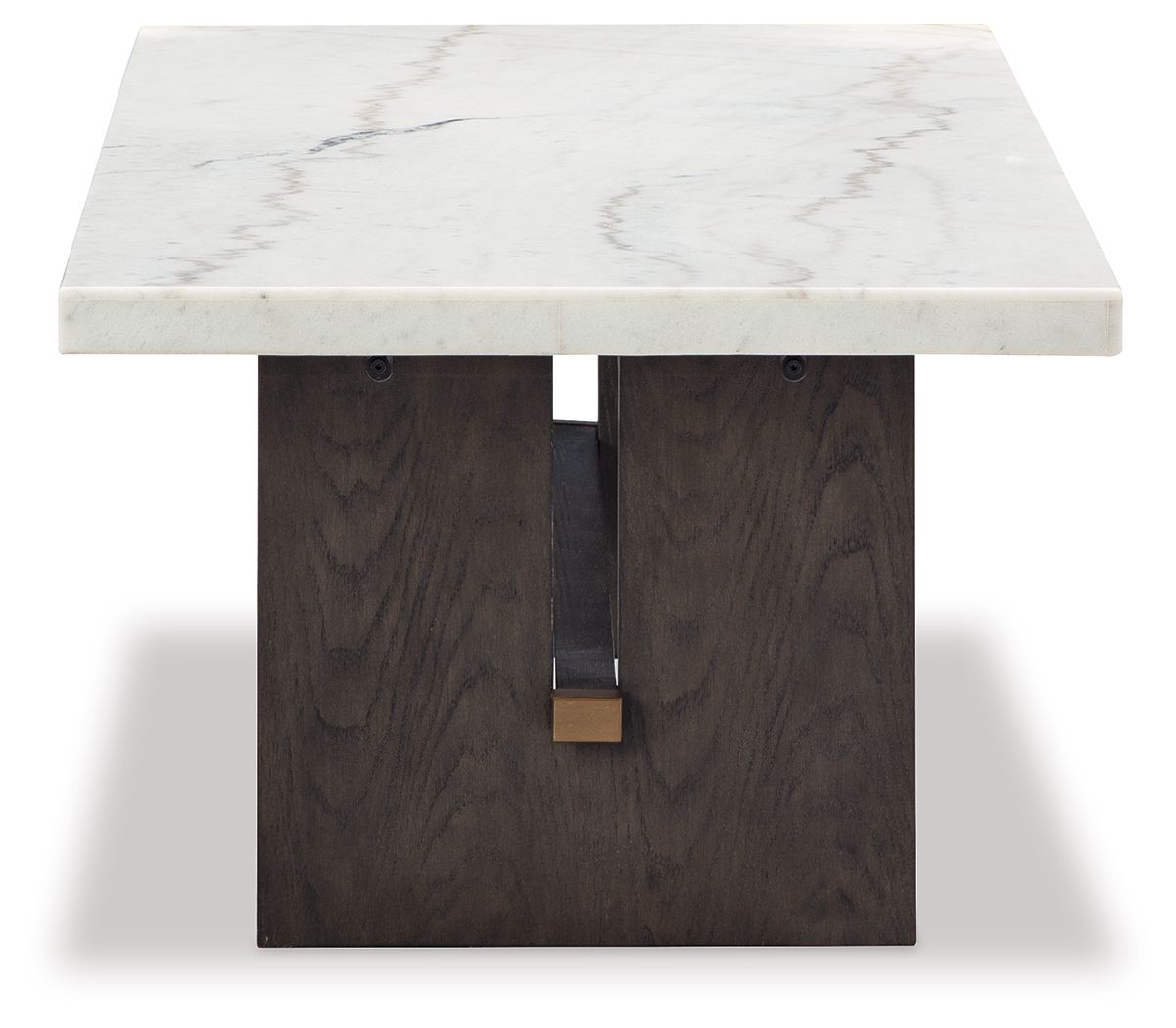 Burkhaus - White / Dark Brown - Rectangular Cocktail Table - Hornell Furniture Outlet