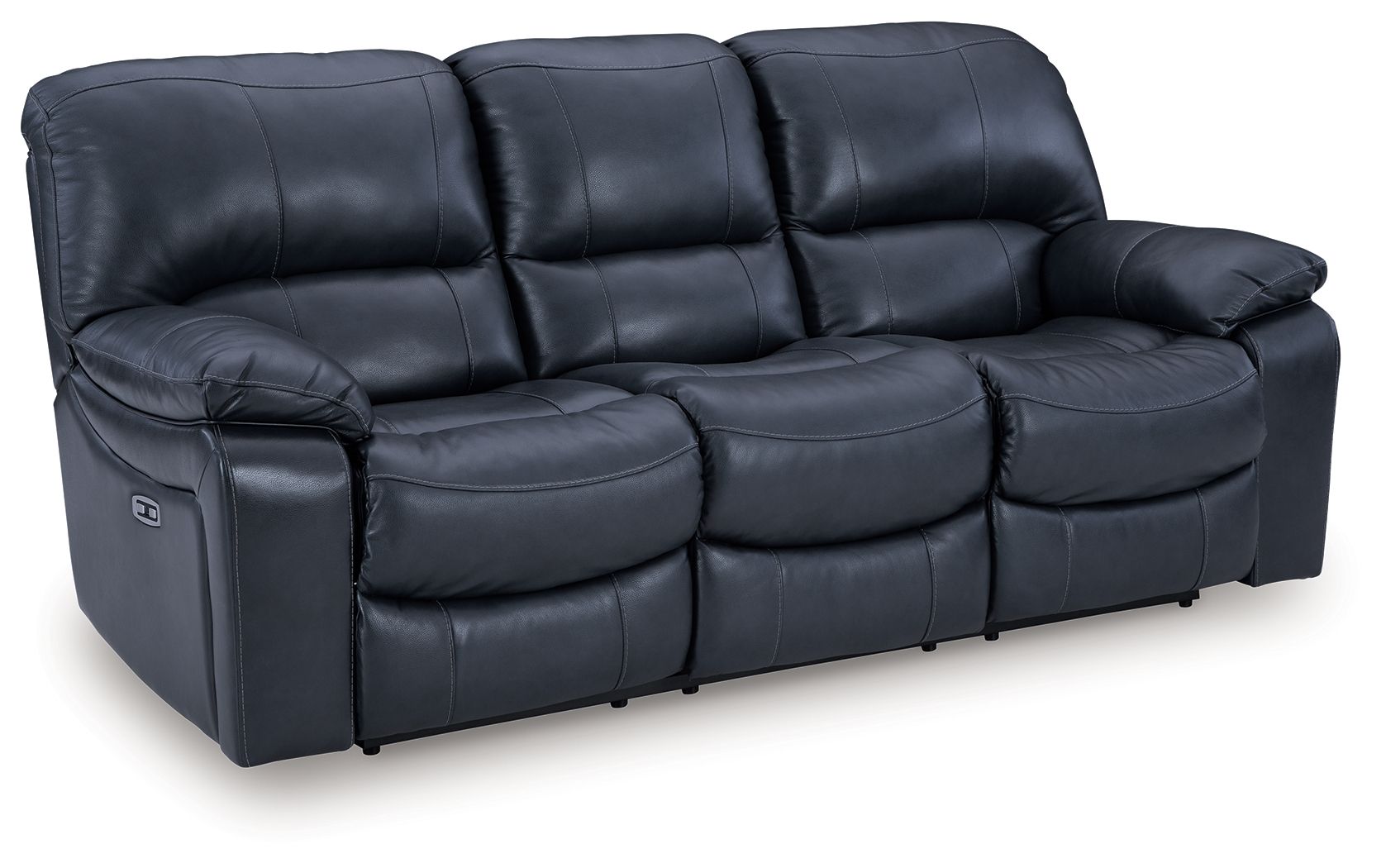 Leesworth - 3 Pc. - Power Reclining Sofa, Power Reclining Loveseat, Power Rocker Recliner - Ocean - Hornell Furniture Outlet
