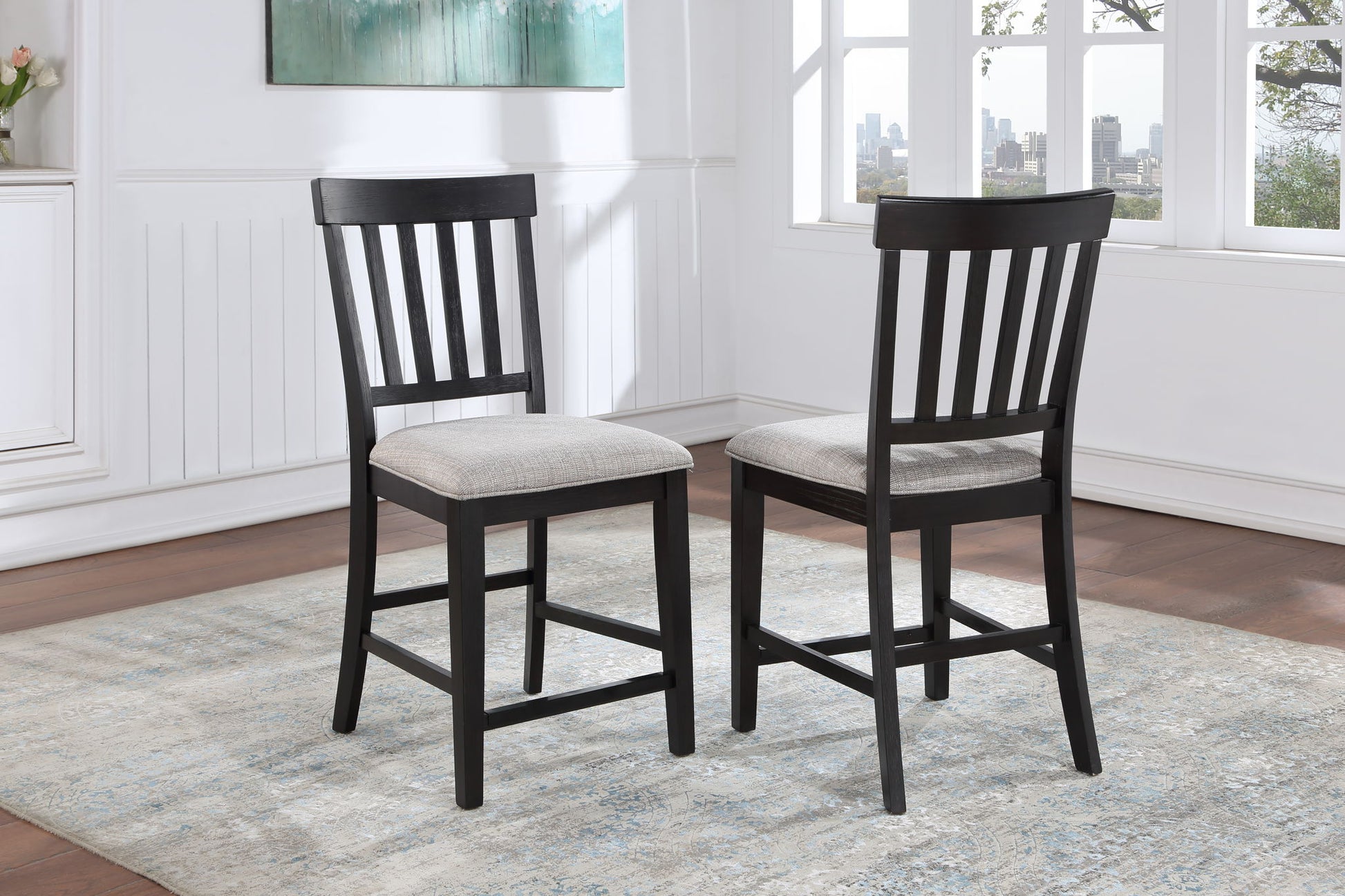 Halle - Counter Chair (Set of 2) - Dark Brown - Hornell Furniture Outlet