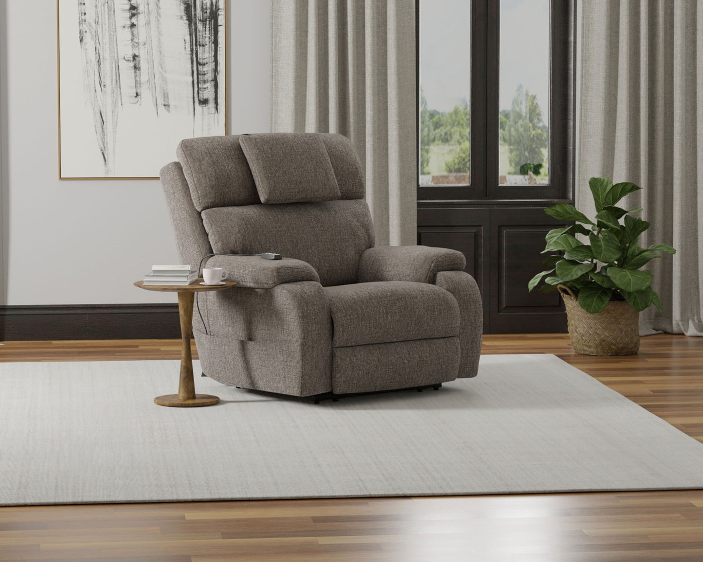 Snoozer - Power Lift Power Headrest Lay Flat Recliner With CR3 Heat / Massage / Zero Gravity - Hornell Furniture Outlet