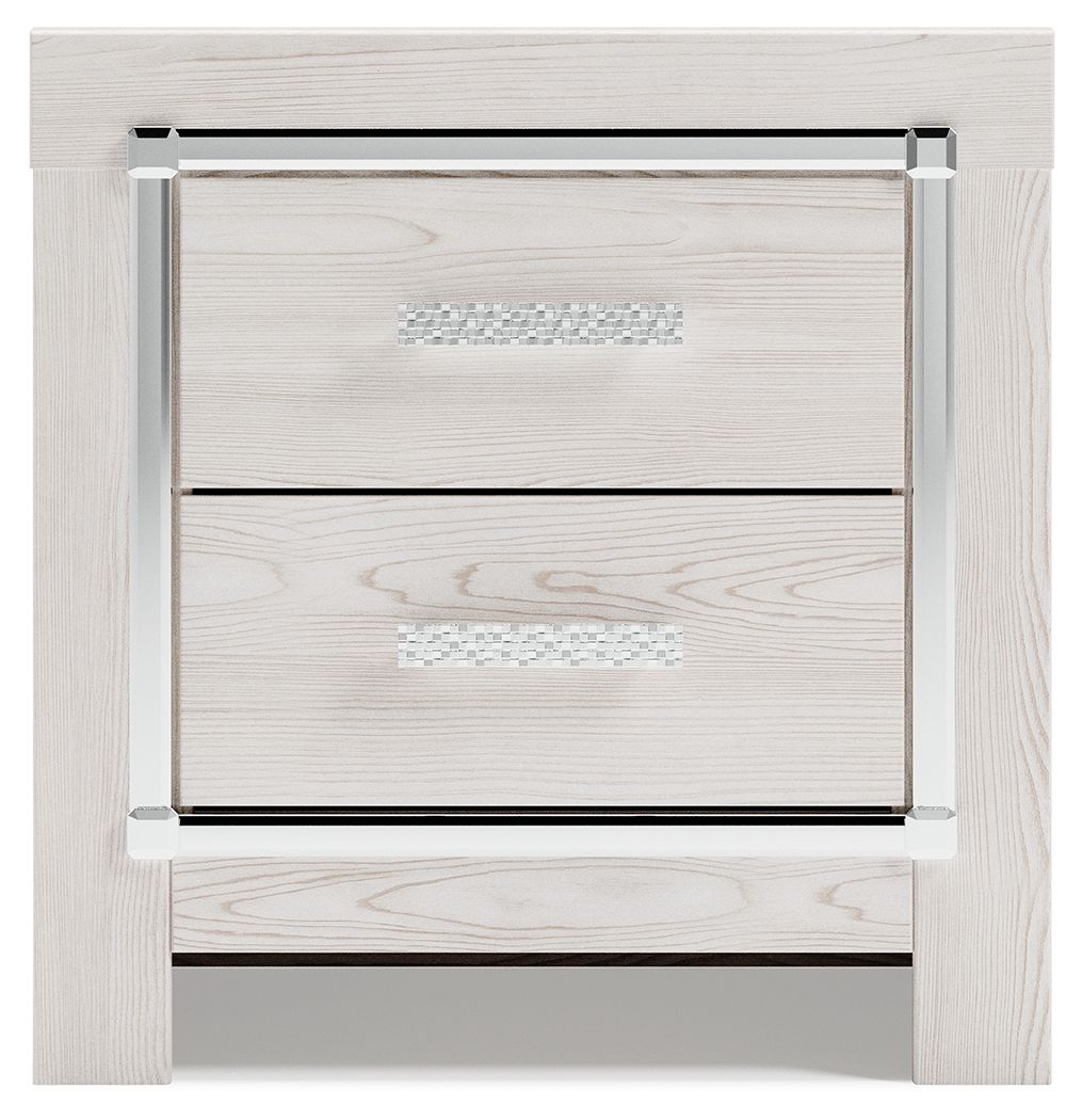Altyra - White - Two Drawer Night Stand - Hornell Furniture Outlet
