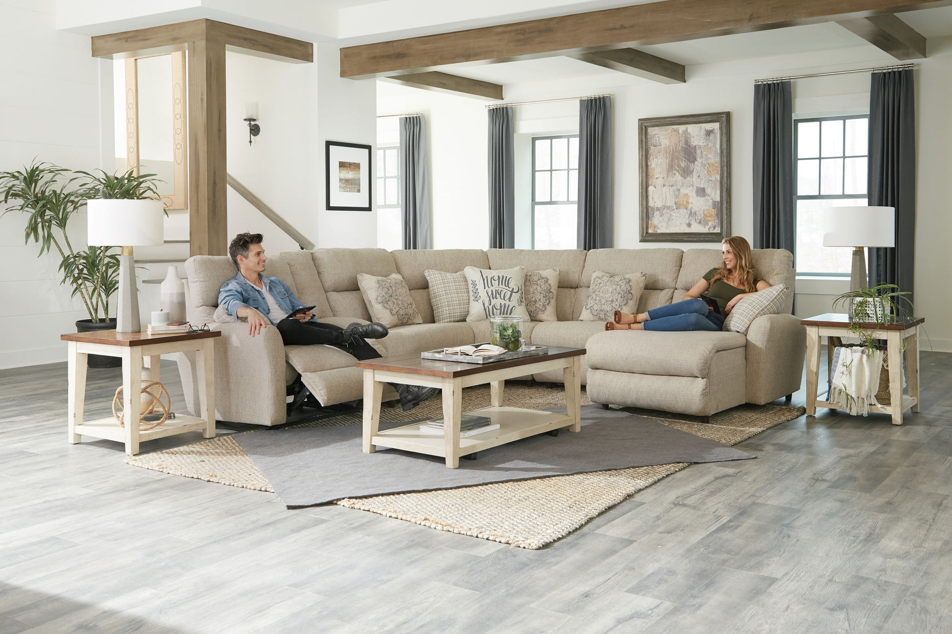 McPherson - Castered Cocktail Ottoman - White - Hornell Furniture Outlet