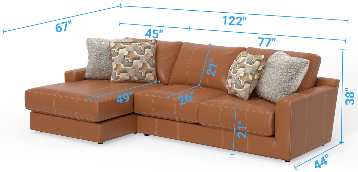 Minori - Italian Leather Sectional - Hornell Furniture Outlet