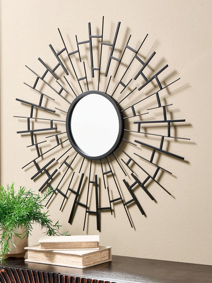 Garrenworth - Black - Accent Mirror - Hornell Furniture Outlet