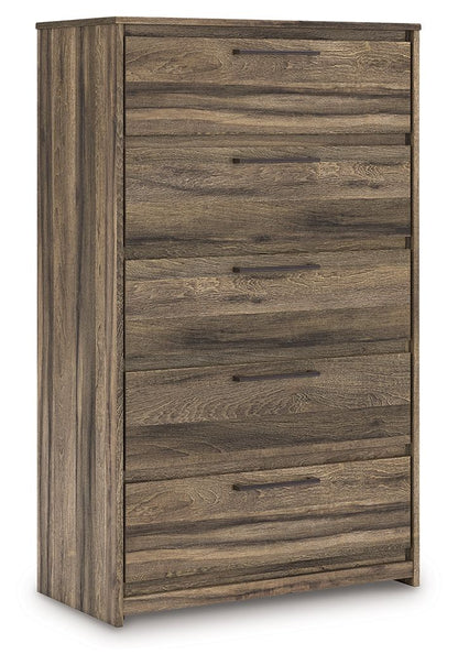 Elbrim - Brown - Five Drawer Chest - Hornell Furniture Outlet