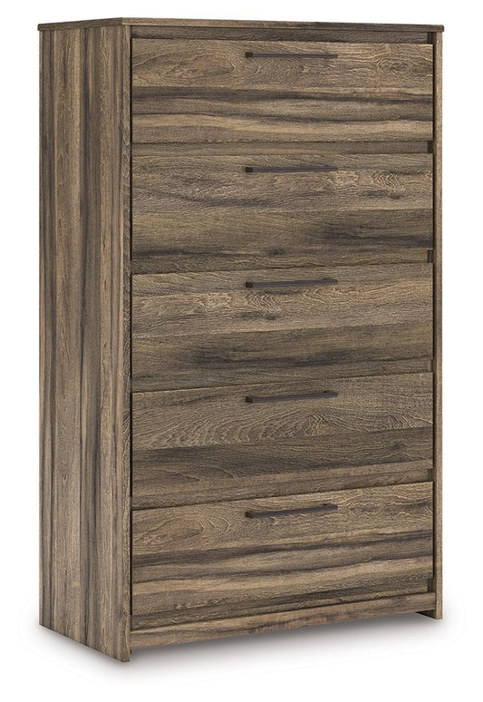 Elbrim - Brown - Five Drawer Chest - Hornell Furniture Outlet