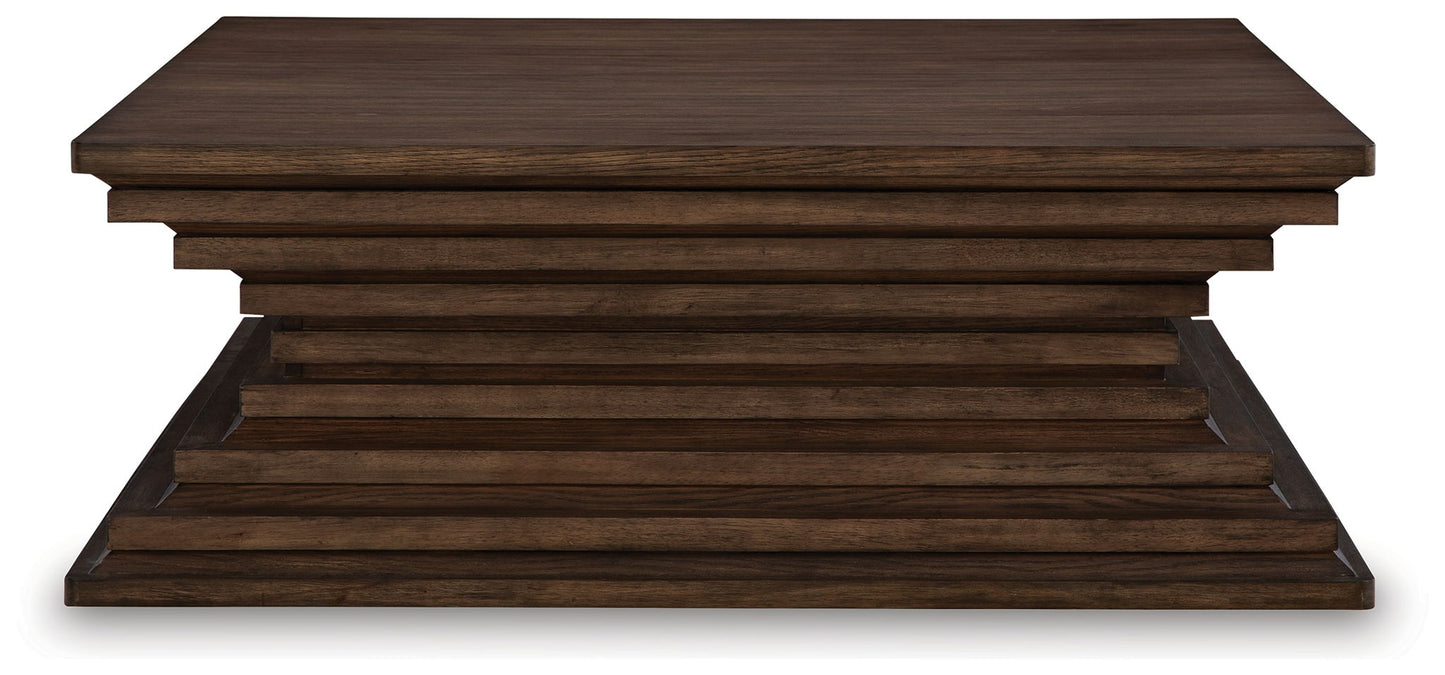 Hannodream - Warm Brown - Square Cocktail Table - Hornell Furniture Outlet
