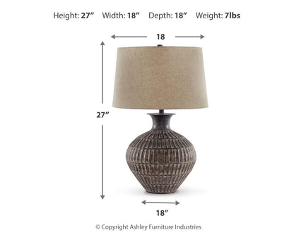 Magan - Metal Table Lamp - Antique Bronze Finish - Hornell Furniture Outlet