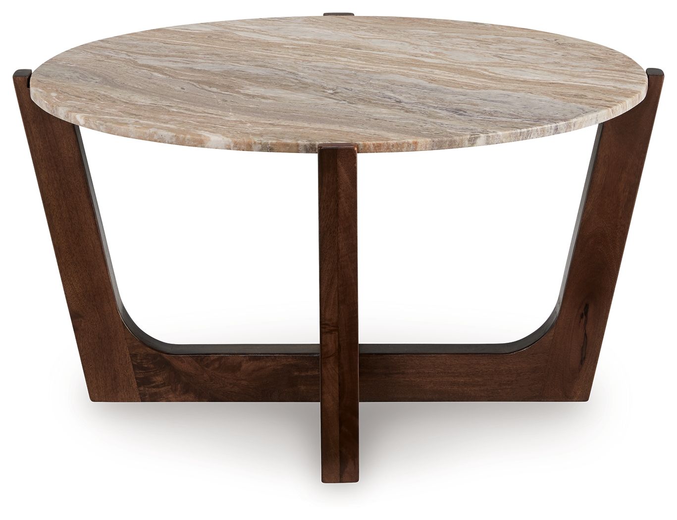 Tanidore - Warm Brown - Round Cocktail Table - Hornell Furniture Outlet