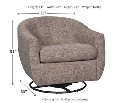 Upshur - Taupe - Swivel Glider Accent Chair - Hornell Furniture Outlet
