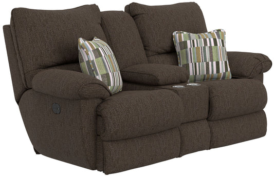 Lenny - Power Lay Flat Reclining Console Loveseat - Hornell Furniture Outlet