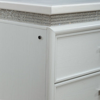 Reflections - 5 Drawer Chest With Lights - White - Hornell Furniture Outlet