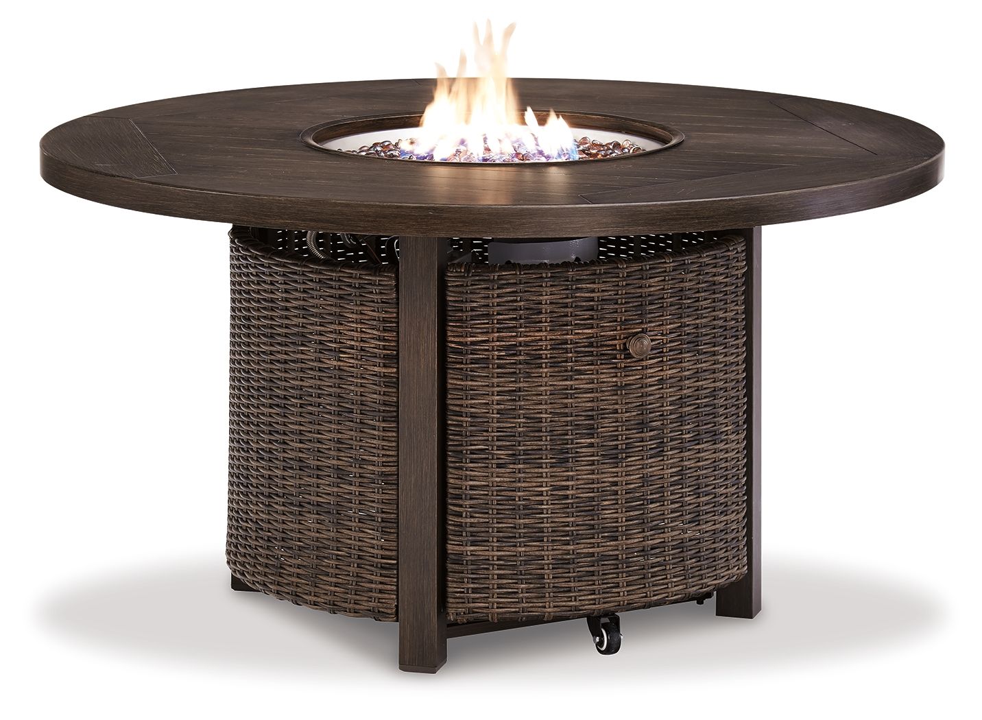 Paradise Trail - Round Fire Pit Table - Medium Brown - Hornell Furniture Outlet