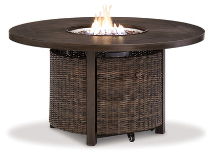 Paradise Trail - Round Fire Pit Table - Medium Brown - Hornell Furniture Outlet