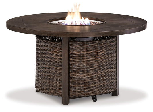 Paradise Trail - Round Fire Pit Table - Medium Brown - Hornell Furniture Outlet