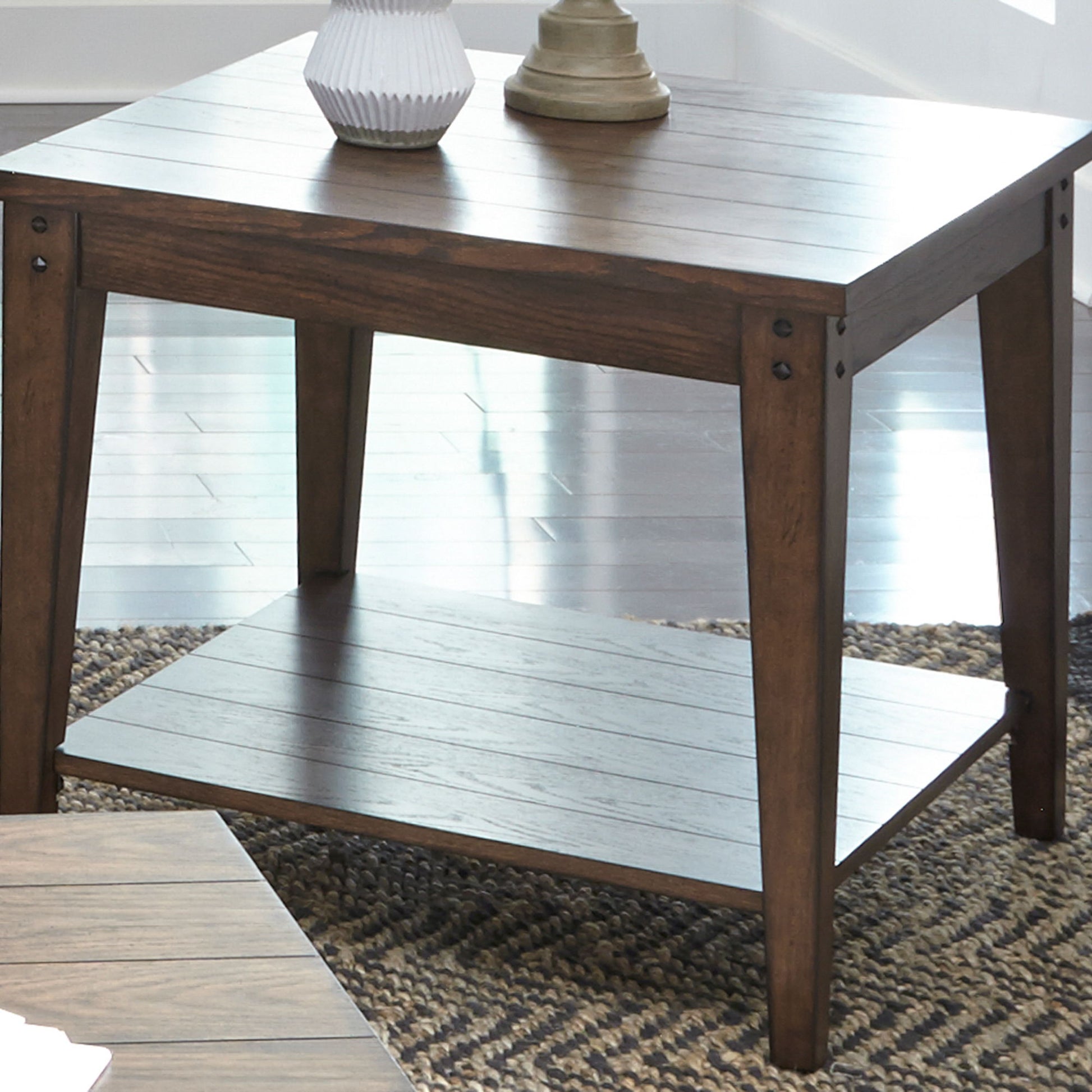 Lake House - Square Lamp Table - Hornell Furniture Outlet