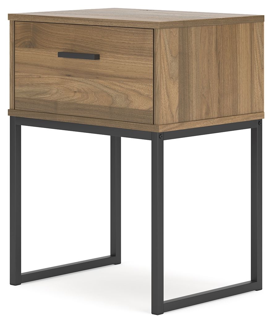 Deanlow - Honey - One Drawer Night Stand - Hornell Furniture Outlet
