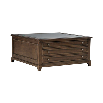 Arden Road - Square Collector Cocktail Table - Satin Cherry - Hornell Furniture Outlet
