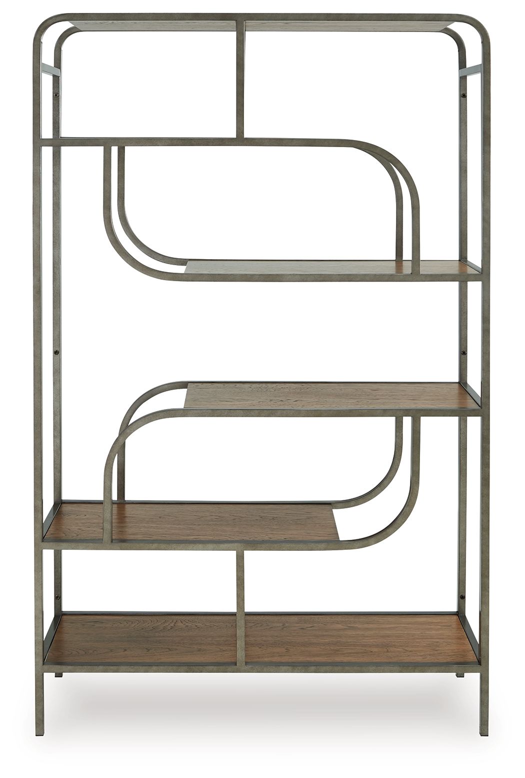 Jaddon - Brown / Antique Silver - Bookcase - Hornell Furniture Outlet