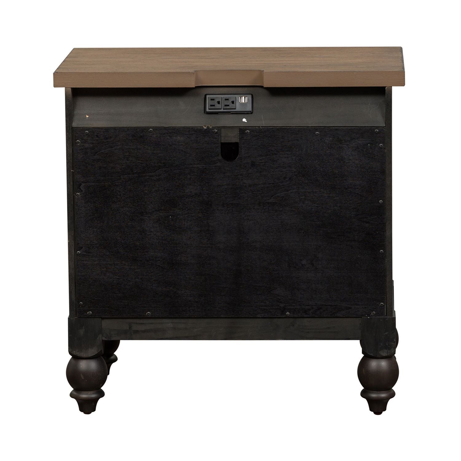 Americana Farmhouse - 2 Drawer Night Stand With Charging Station - Hornell Furniture Outlet