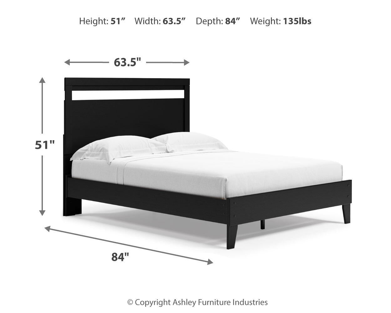 Finch - Queen Panel Headboard - Black - Hornell Furniture Outlet