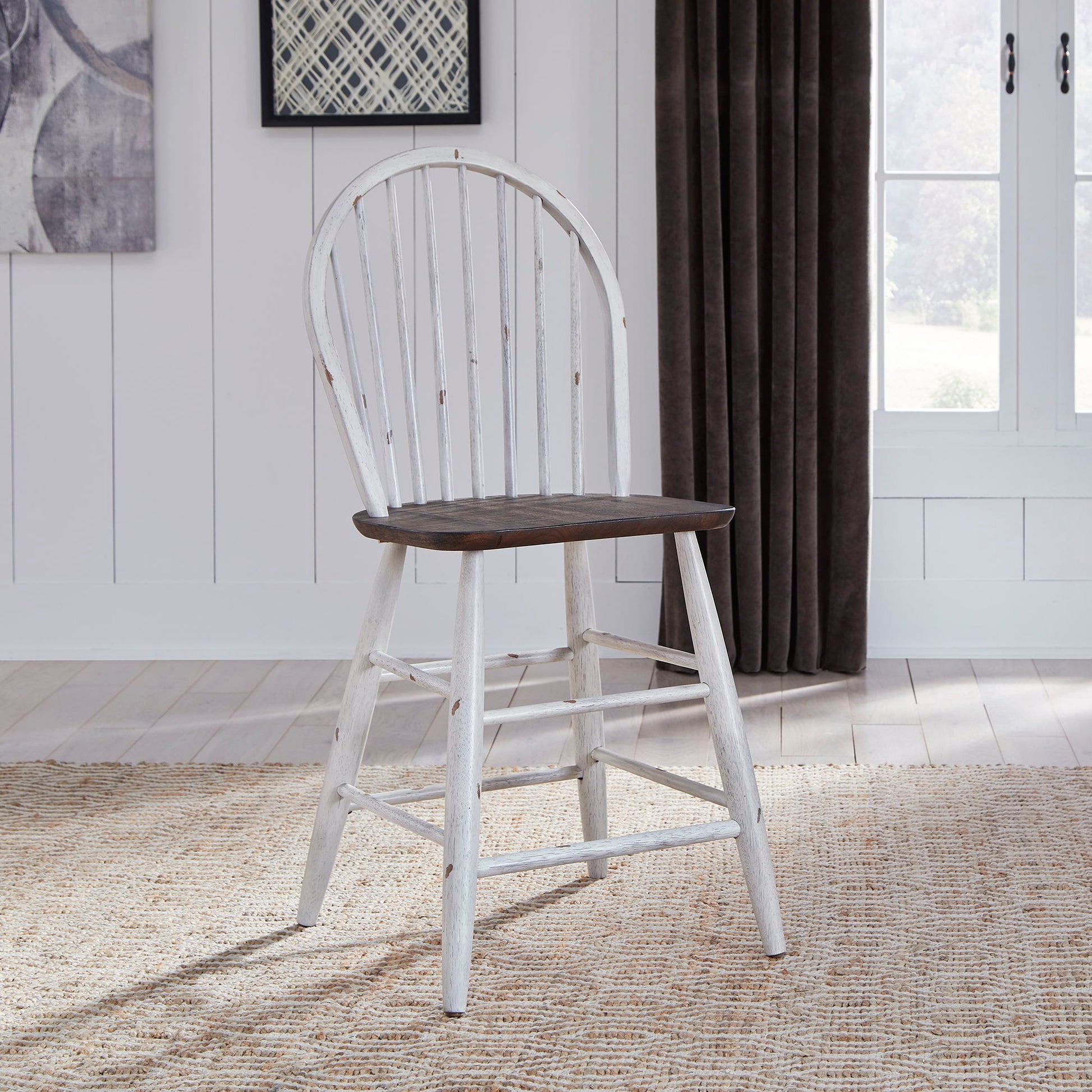 Farmhouse - Windsor Back Counter Chair - White - Hornell Furniture Outlet