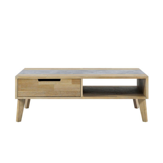 Calgary - Sintered Stone Coffee Table - Brown - Hornell Furniture Outlet