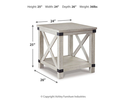 Carynhurst - Rectangular End Table - Whitewash - Hornell Furniture Outlet