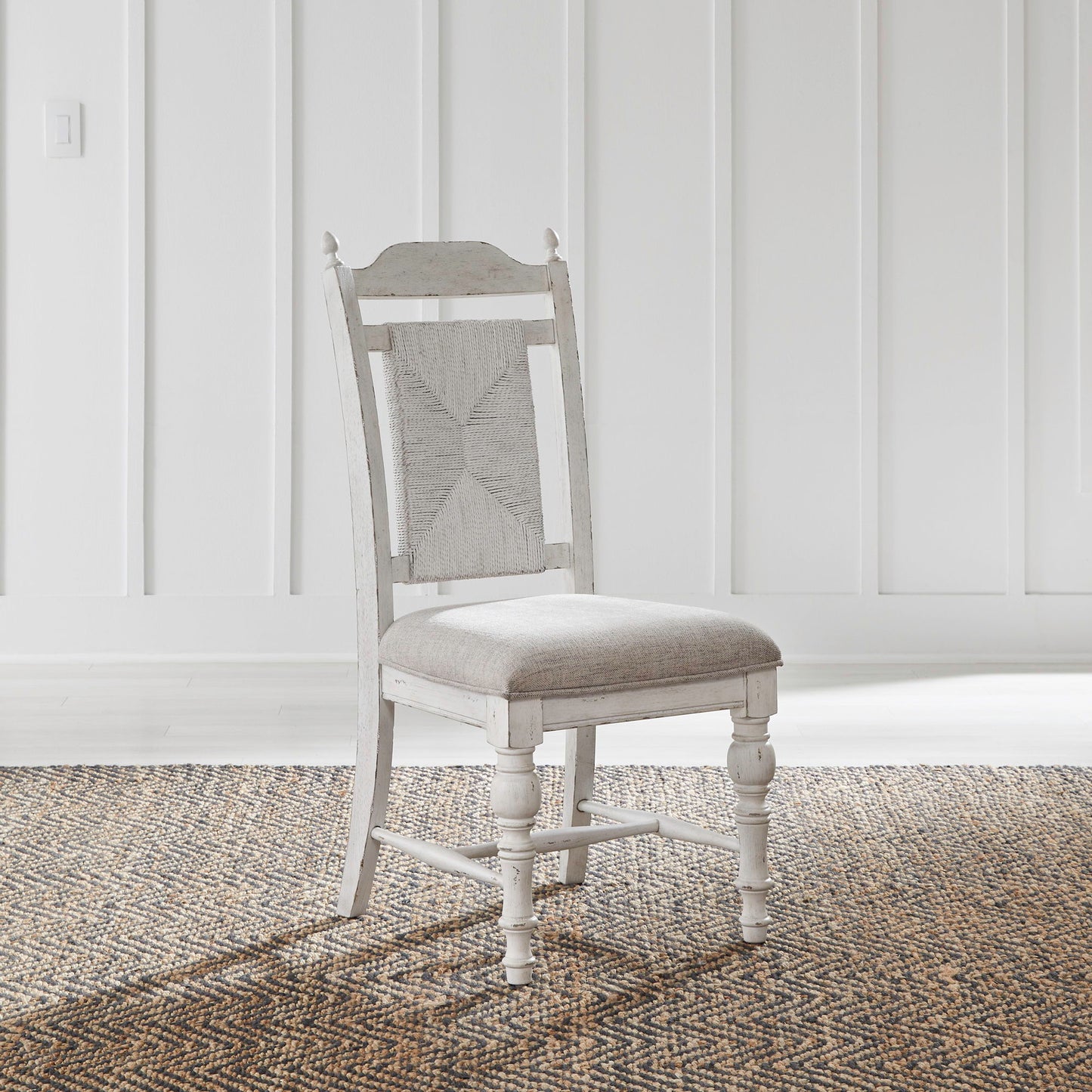 River Place - Panel Back Side Chair (RTA) - White - Hornell Furniture Outlet