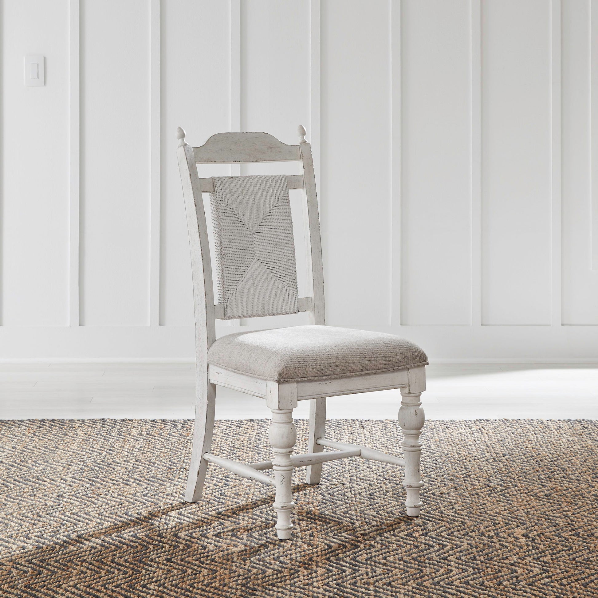 River Place - Panel Back Side Chair (RTA) - White - Hornell Furniture Outlet