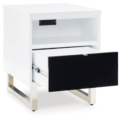 Gardoni - White / Black - Chair Side End Table - Hornell Furniture Outlet