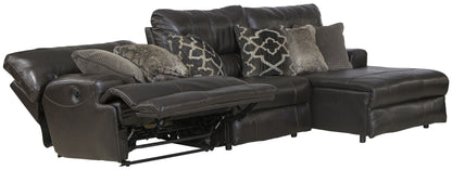 Como - 3 Piece Italian Leather Match Reclining Sectional - Hornell Furniture Outlet