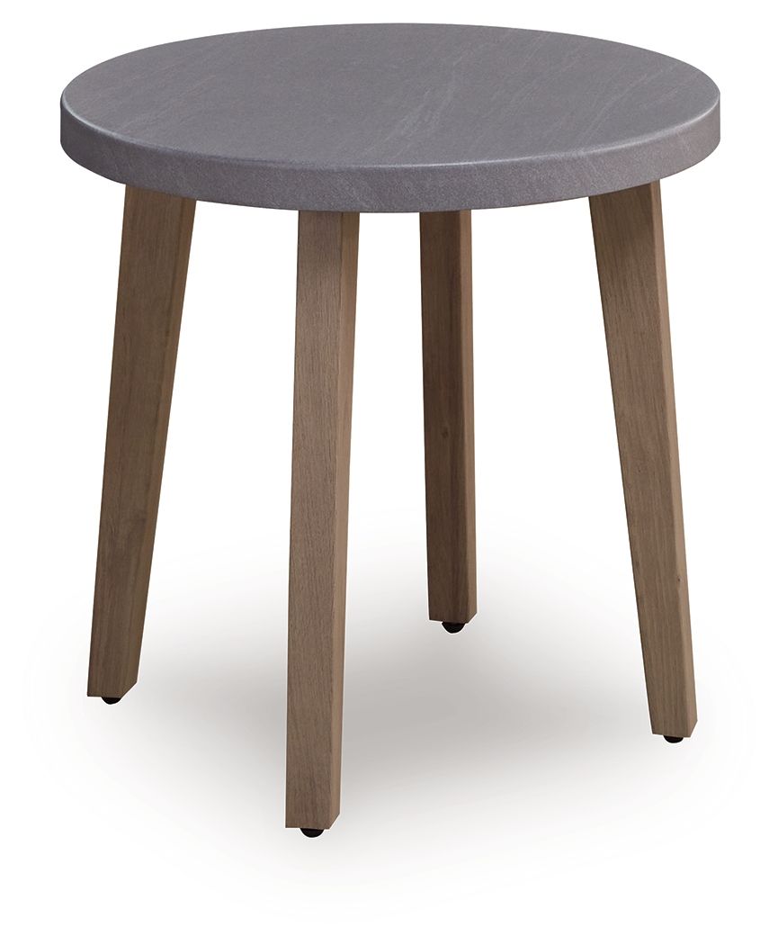 Harmony Headlands - Round End Table - Natural / Gray - Hornell Furniture Outlet