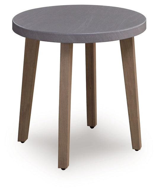Harmony Headlands - Round End Table - Natural / Gray - Hornell Furniture Outlet