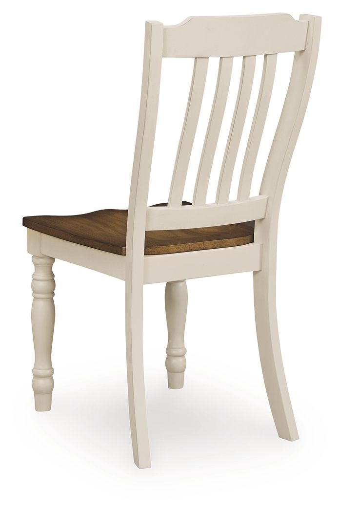 Wirloni - Dining Room Side Chair (Set of 2) - Antique White / Brown - Hornell Furniture Outlet