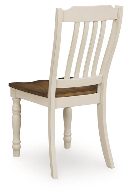 Wirloni - Dining Room Side Chair (Set of 2) - Antique White / Brown - Hornell Furniture Outlet